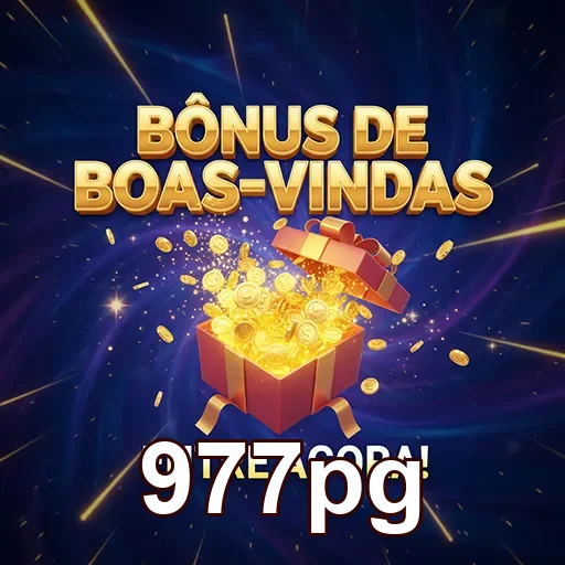Imagem de boas-vindas do 977pg, apresentando bônus exclusivos para novos usuários.